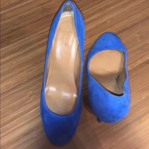 J crew blue suede shoes